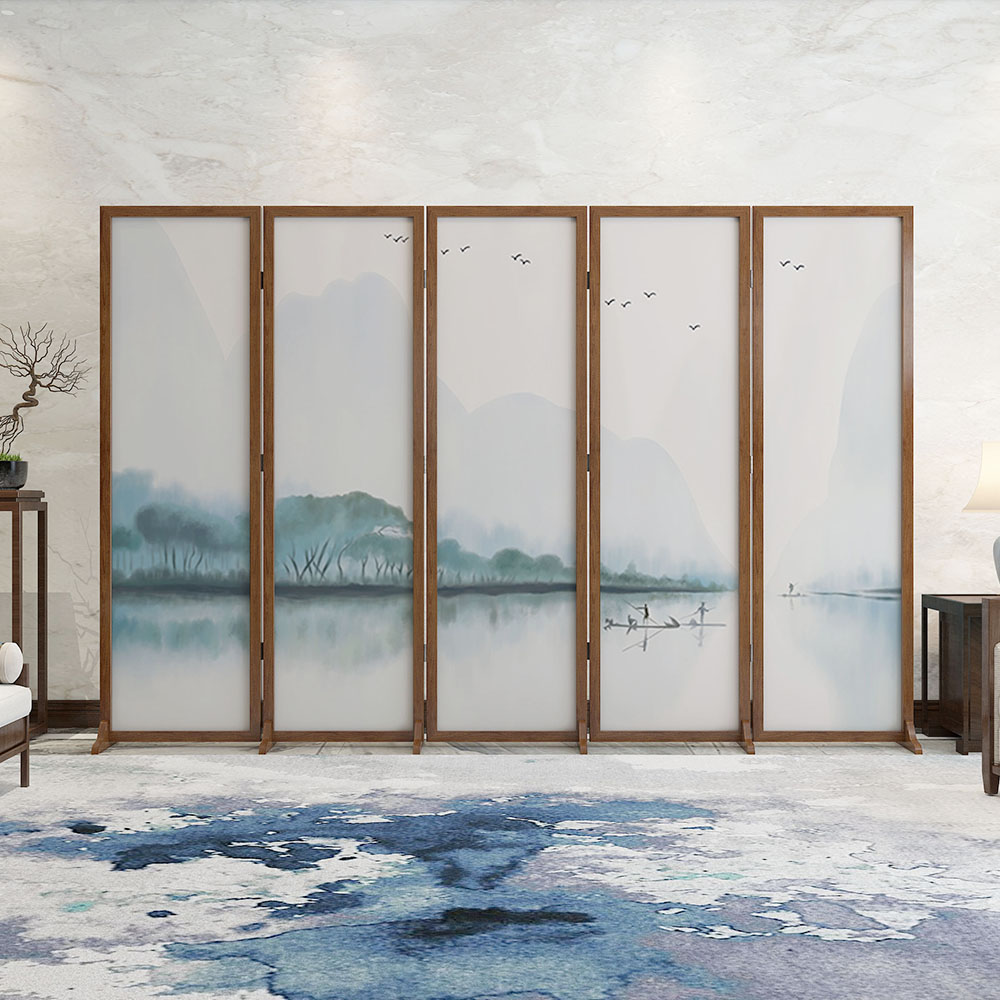 New Chinese Screen Partition Living Room Entrance door shielded Xuanguan Custom Office Hotel Lobby Screen Fold mobile
