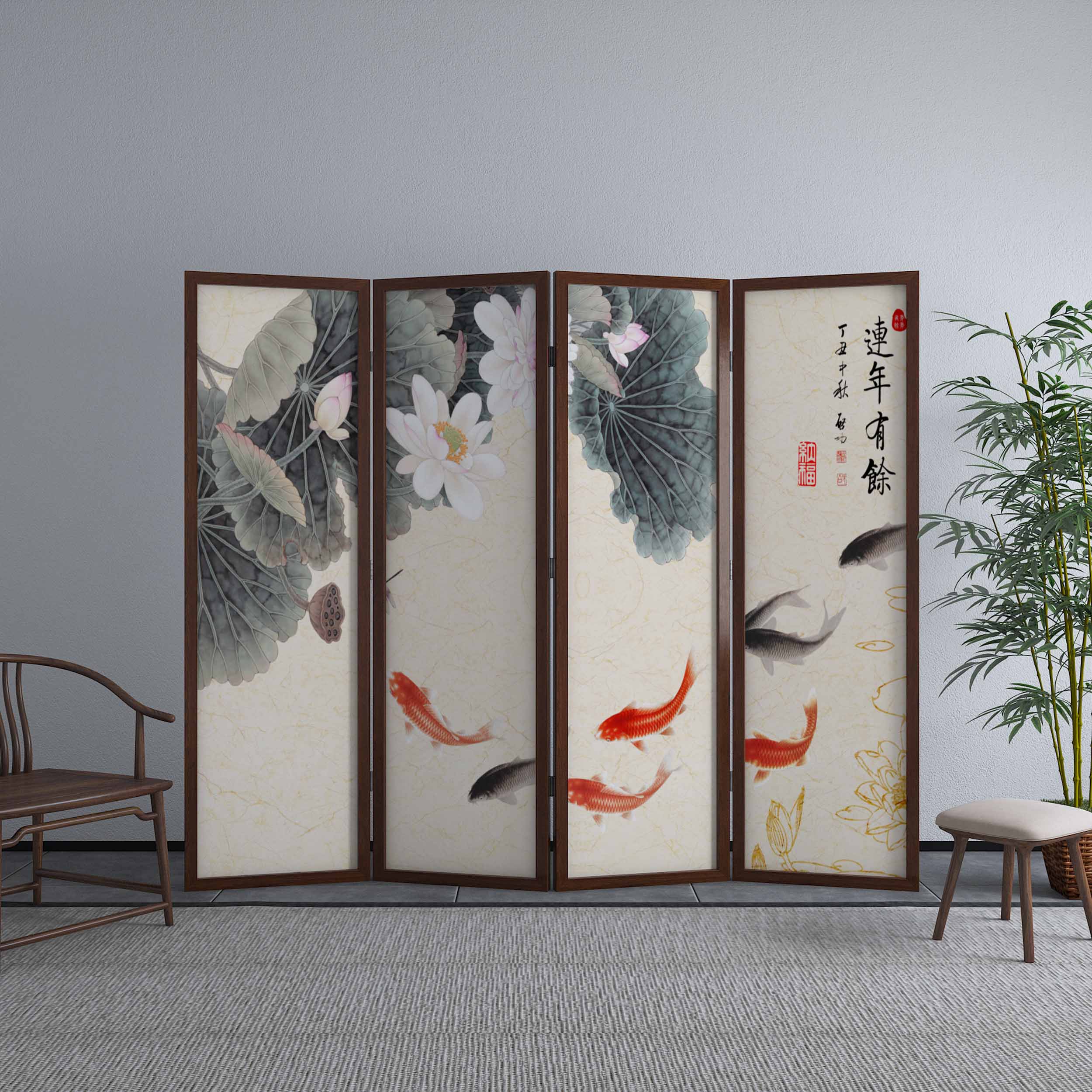 New Chinese Screen Partition Living Room Folding Mobile Office Hotel Minima Modern Dining Room Solid Wood for more than a year