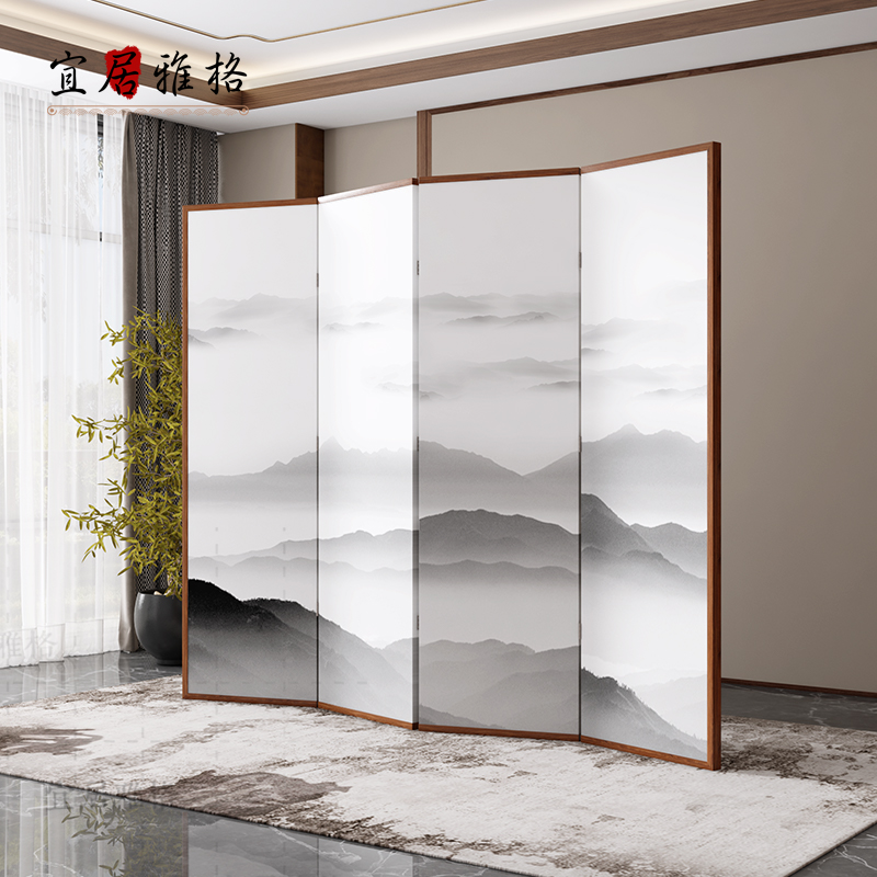 New Chinese Screen Partition Living Room Bedroom Shelter shelter Xuanguan Hotel Folding Mobile Landscape Office Folding Screen Livable