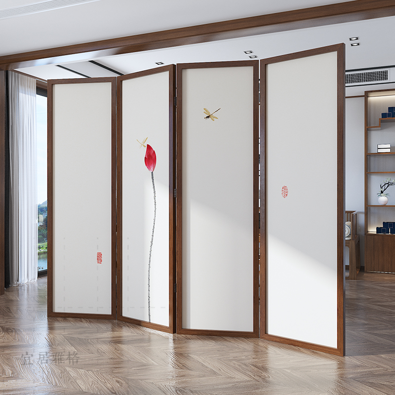 Chinese Style Screen Partition Living Room Bedroom Shelter Office Brief Modern Folding Mobile Vegan Jaho Folding Screen
