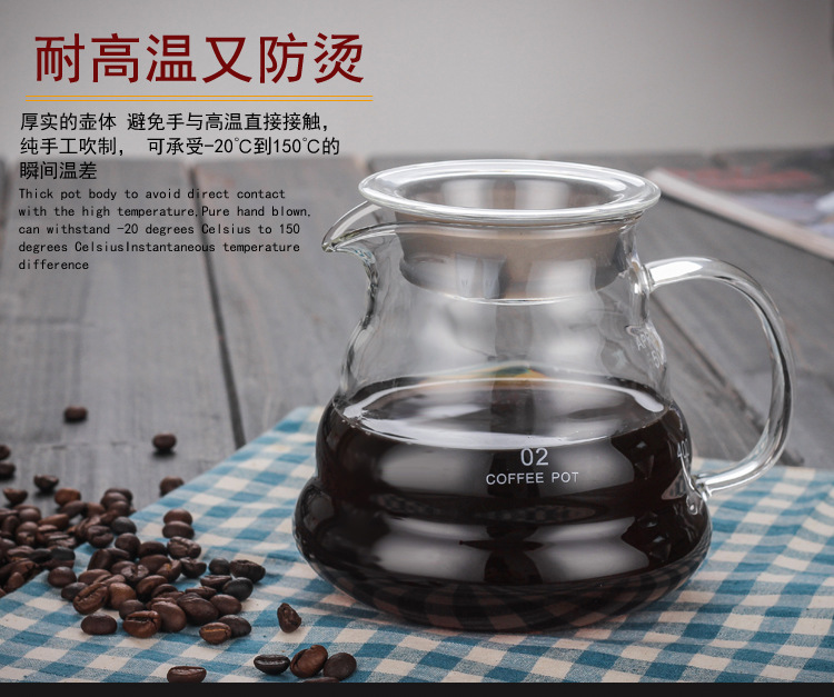 Bình pha cà phê bằng tay chia sẻ nồi thủy tinh chịu nhiệt hoa thủy tinh phin cafe đẹp