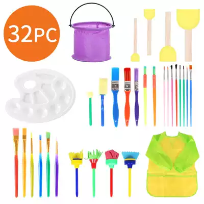 32-piece children's sponge brush diy painting graffiti sponge painting brush Painting brush brush EVA sponge seal art set