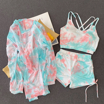 2021 new swimsuit female split-three sets of cover-belly Slim Student Conservative Little Fresher Spa Swimsuit