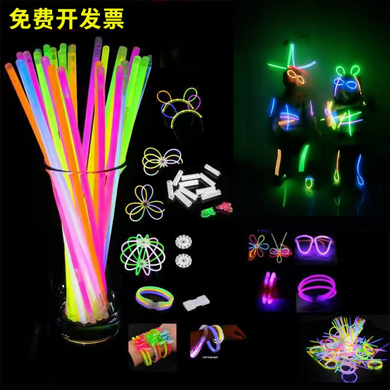 Fluorescent stick fluorescent dance tremolo luminous bracelet kindergarten graduation party brave night atmosphere glowing silver light