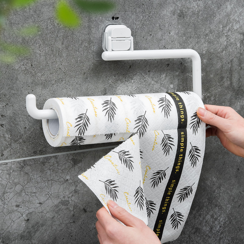 South Korean kitchen paper towel rack rack free of punch special drum toilet paper rack fridge suction cup holder wool towels shelf