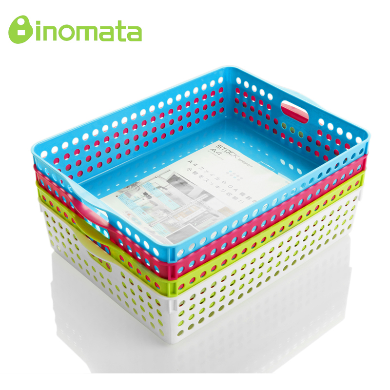 Japan Imported Plastic Containing Basket Desktop Storage Box Office Supplies A4 Paper Containing Basket Document Bill Finishing Box