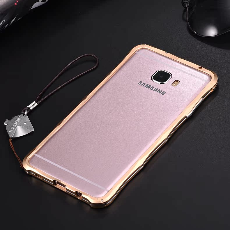 iMatch Slim Light Aluminum Metal Shockproof Bumper with Kickstand for Samsung Galaxy C7 C7000 & C5 C5000