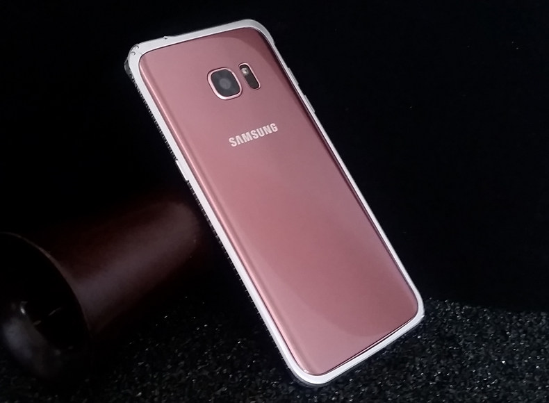iMatch Slim Light Aluminum Metal Shockproof Bumper with Kickstand for Samsung Galaxy S7 Edge G9350 & S7 G9300