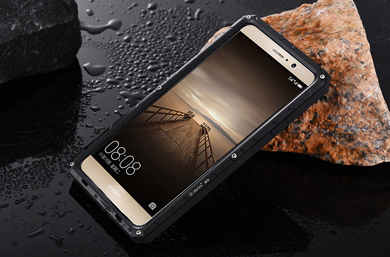 iMatch Shockproof Dust/Dirt/Snow-Proof Aluminum Glass Metal Military Heavy Duty Armor Protection Case Cover for Huawei Mate 9