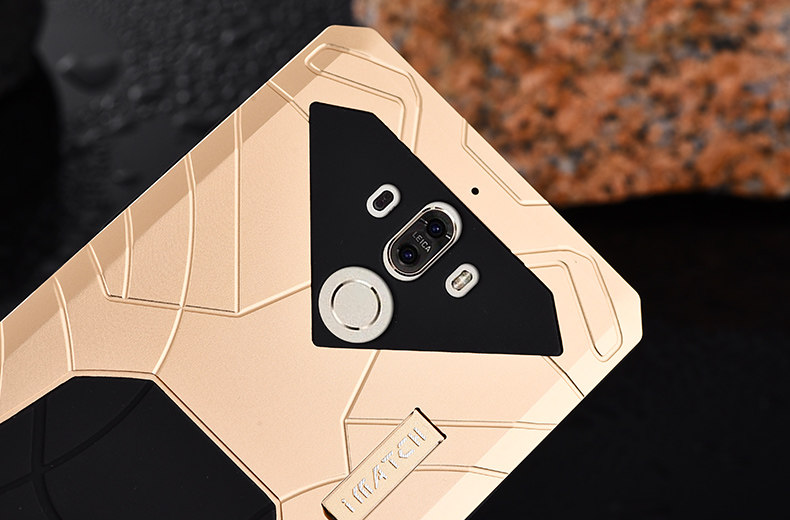 iMatch Shockproof Dust/Dirt/Snow-Proof Aluminum Glass Metal Military Heavy Duty Armor Protection Case Cover for Huawei Mate 9