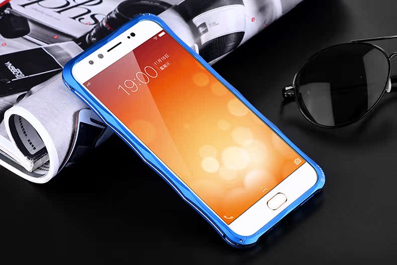 iMatch Slim Light Aluminum Metal Shockproof Bumper with Kickstand for vivo X9