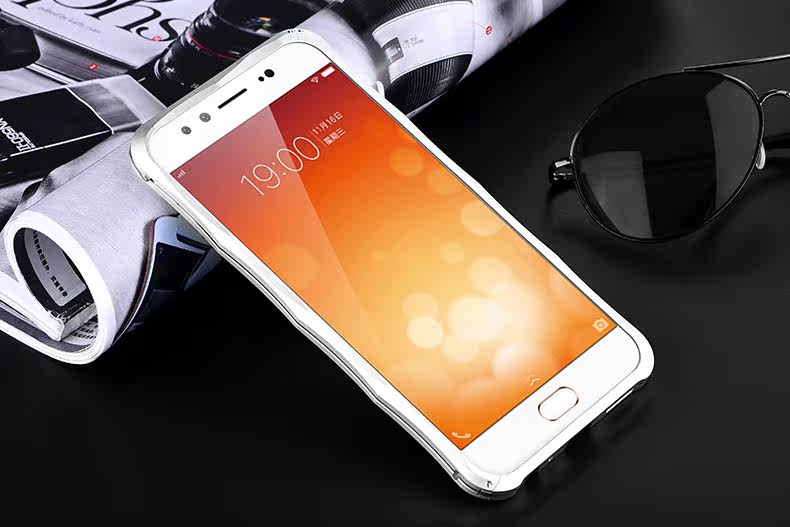 iMatch Slim Light Aluminum Metal Shockproof Bumper with Kickstand for vivo X9