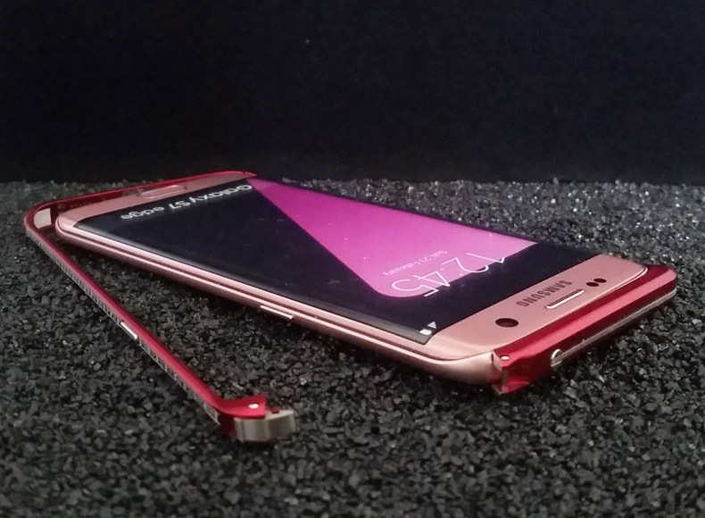 iMatch Slim Light Aluminum Metal Shockproof Bumper with Kickstand for Samsung Galaxy S7 Edge G9350 & S7 G9300