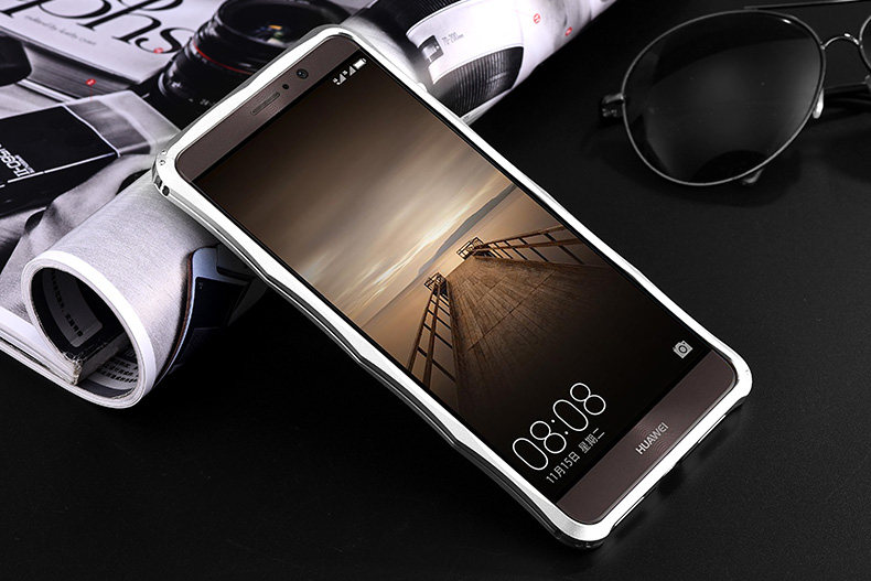 iMatch Slim Light Aluminum Metal Shockproof Bumper Case with Kickstand for Huawei Mate 9