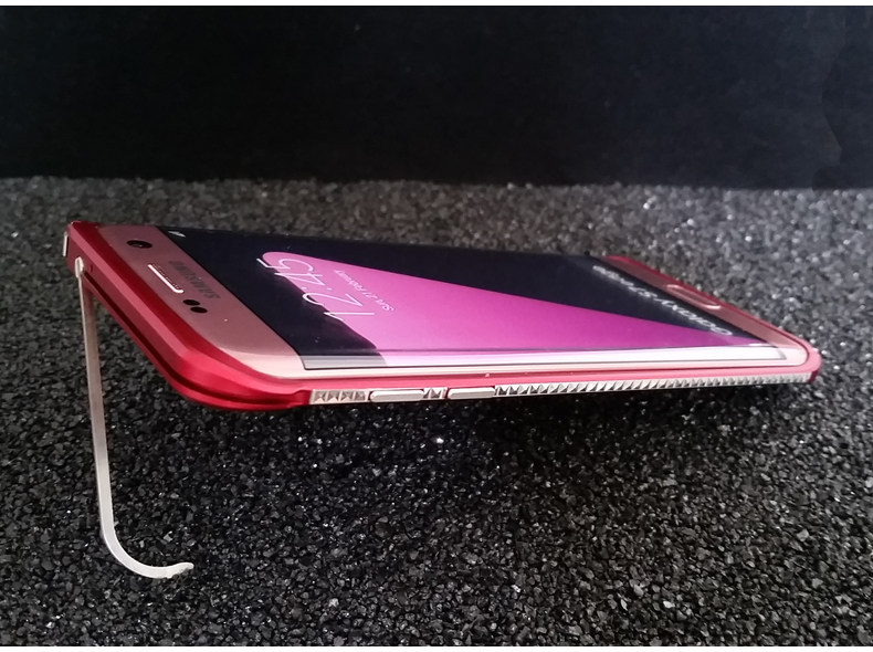 iMatch Slim Light Aluminum Metal Shockproof Bumper with Kickstand for Samsung Galaxy S7 Edge G9350 & S7 G9300