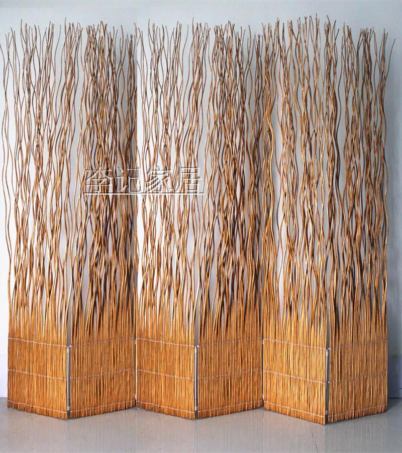 175 high natural willow six folding mobile screen Living room dining room bedroom partition entrance background wall recommended