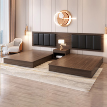 Hotel furniture standard room full set of hotel beds customized apartment large bed express double bed hotel bed and breakfast room special bed