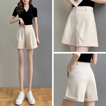 Suit shorts women Summer high waist thin 2021 thin new loose straight Korean casual wide leg a hot pants