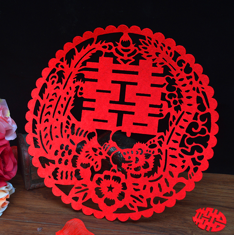 New wedding supplies Creative personality wedding hi word door stickers non-woven hi word stickers window flowers hi press bed doll hi