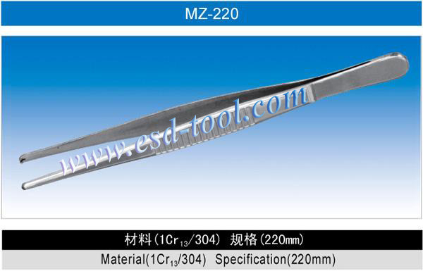 VETUS原装正品 MZ-220不锈钢带钩齿镊子 304不锈钢超精密精细镊子