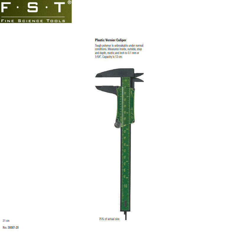 FST塑料游标卡尺30081-20 FST测量工具 FST动物解剖器械