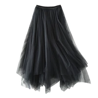 Нерегулярная черная юбка длиной 83 см