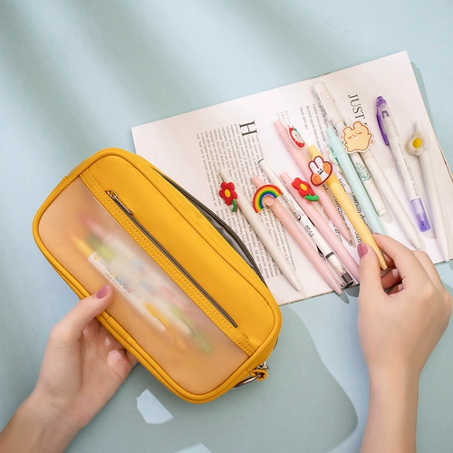 Вместительный и большой брендовый пенал, японская сумка для хранения для документов, для средней школы, подходит для подростков