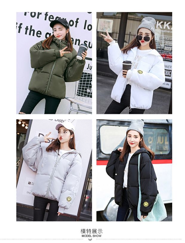 Áo khoác mùa đông nữ sinh viên Hàn Quốc lỏng bf Harajuku quần áo cotton dày hoang dã Quần áo bánh mì phụ nữ áo khoác ngắn mẫu áo phao dáng dài đẹp