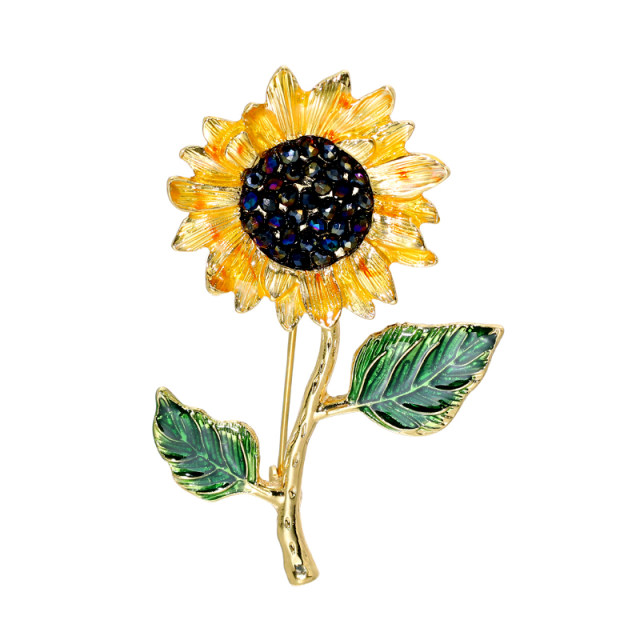 ຄົນອັບເດດ: ແລະ versatile, Born to the Sun, vintage sunflower brooch Van Gogh, high-end enamel corsage brooch, ອຸປະກອນເສີມ temperament