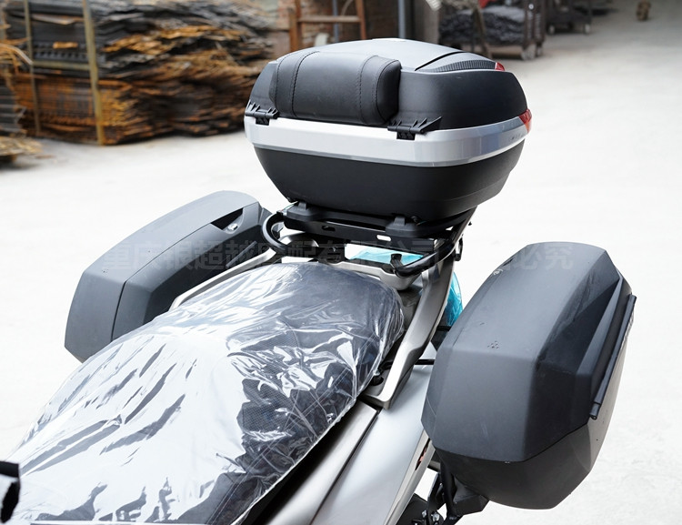 Gwangyang Motorcycle Rowing 400 Side Box Tail Box Ba hộp Kệ Vali du lịch Phụ kiện trang trí lại một nút - Xe gắn máy phía sau hộp hộp đựng đồ xe winner x