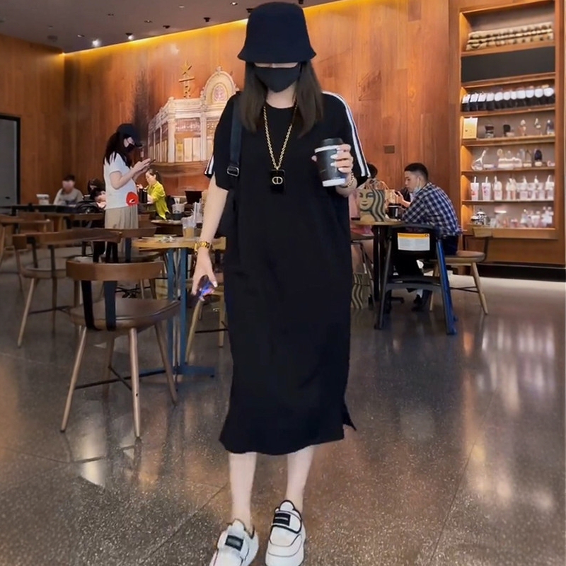 Plus Size Women's Summer New Fashion Design Dress with a Stylish and Elegant Feel, Concealing the Body and Making You Look Slimmer, Mid-Length T-Shirt Dress Plus Size Women's Summer New Fashion Design Dress with a Stylish and Elegant Feel, Concealing the Body and Making You Look Slimmer, Mid-Length T-Shirt Dress