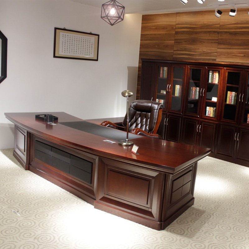 Office boss table president table president desk president desk boss atmosphere boss solid wood leather