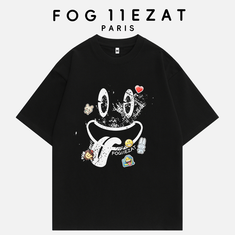 Fog 11Ezat Co-Branded Trendy Brand 2026 Spring and Summer Round Neck Short-Sleeved Loose T-Shirt Celebrity Style Tops for Men and Women