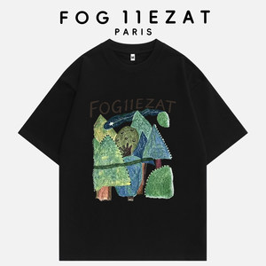 Fog 11Ezat Co-Branded Trendy Brand 2026 Summer New Round Neck Short-Sleeved Loose T-Shirt, Versatile Everyday Top for Men and Women