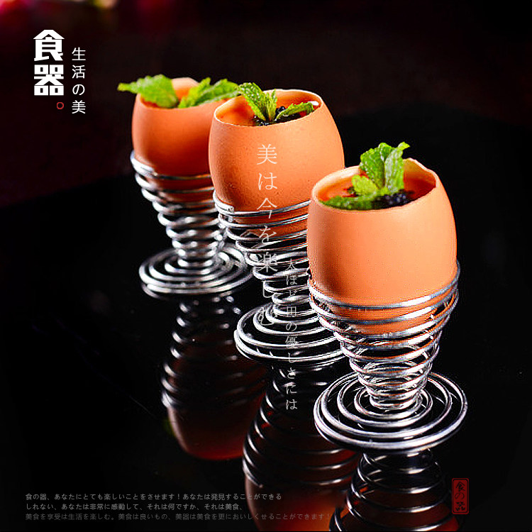 Stainless steel spring tea drain bracket Egg bracket Teppanyaki special steamed egg tray Japanese and Korean cuisine egg tray
