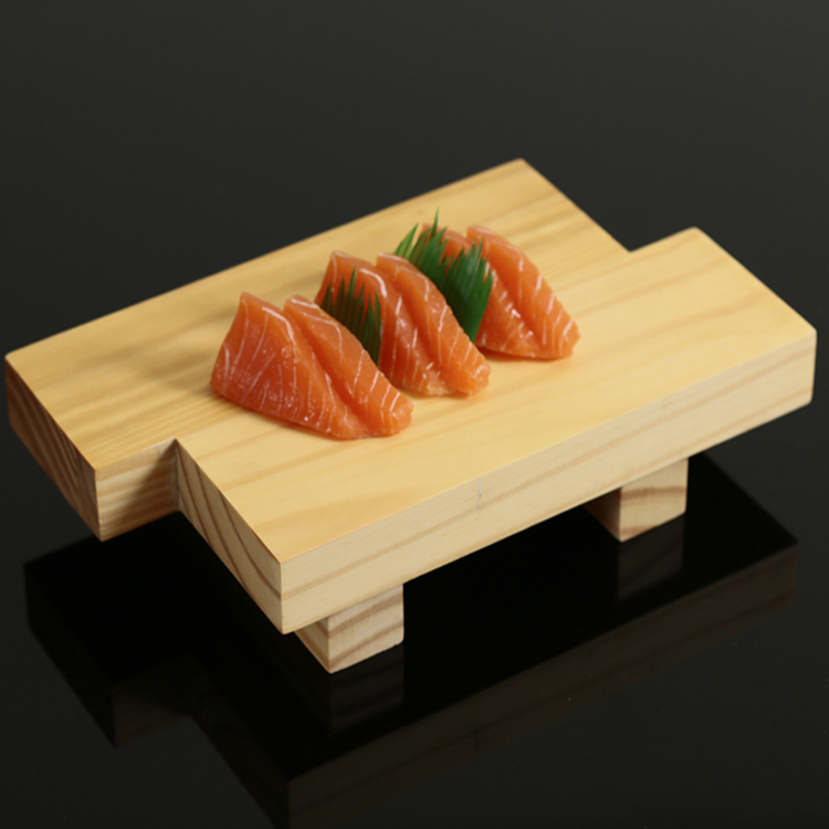 Flat Misplaced Wood Sushi Bench Thickened White Wood Sushi Board Shengtai Sashimi Snack Container Day Style Cutlery Sushi Bench