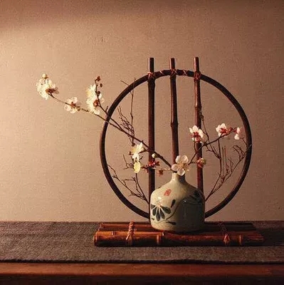 Bamboo Flower Ware Outlet Lunar Round Floral Ware Purple Bamboo Flower Arrangement Flower Podium Mood Vegetable Flower Shelf Flower-flower Road