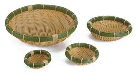 Round imitation rattan hand-woven dining room porcelain tray Stainless steel cake plate Fruit basket plate display blue