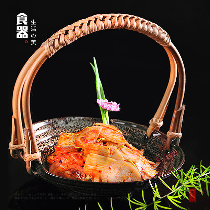 Mood Vegetable Cutlery Hotel Creative Dinner Plate Private vegetable Dish Special Dishes Farmhouse Small Fried Color Glazed Handheld Dinner Plate