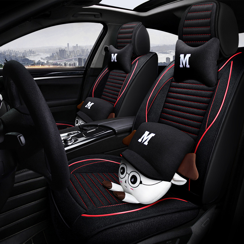 Car cushion four seasons general honda CRV accord xrv pai cartoon women all inclusive winter linen seat cover