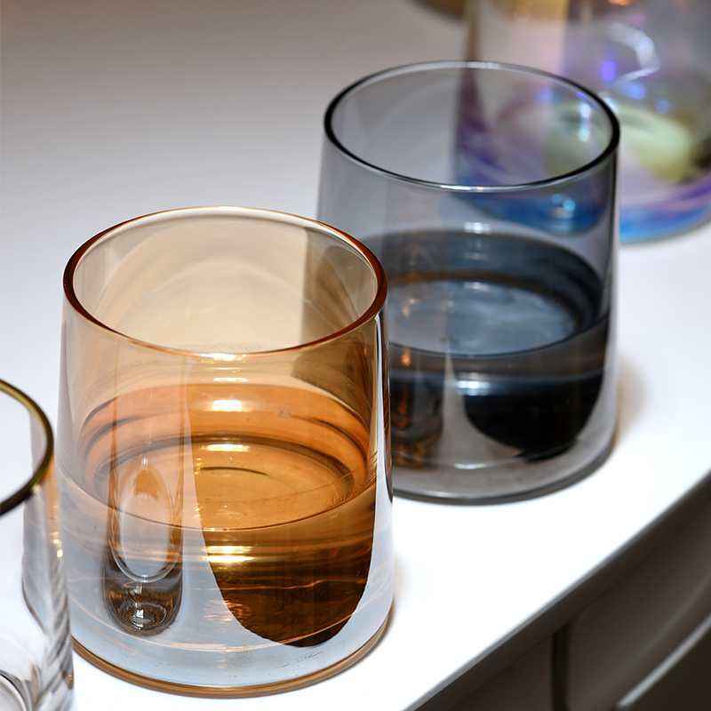 Glass Wine Glass Cold Drinks Water Glasses Transparent Drinks Juice Milk Cups Home Color Beer Foreign Wine Whisky Cups