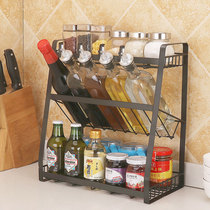 Kitchen seasoning storage rack oil salt sauce vinegar bottle condiment household storage rack kitchenware supplies seasoning rack