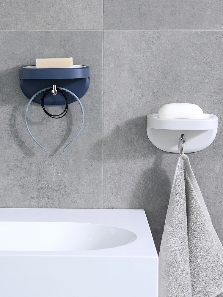 Punch-free soap box Nordic creative bathroom drain suction cup wall-mounted soap rack soap shelf