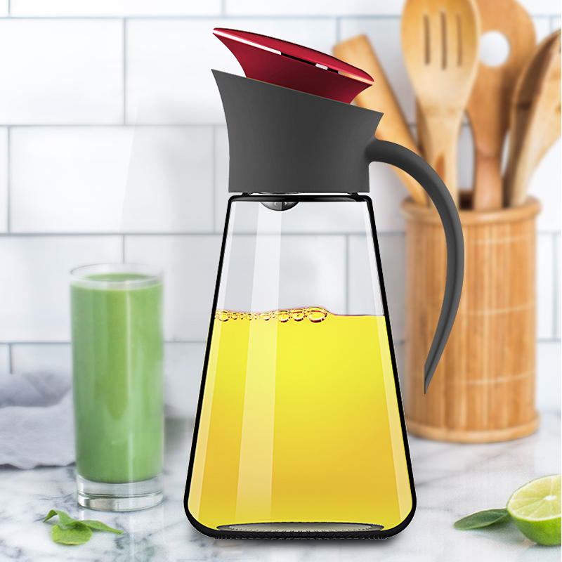 Automatic kitchen anti-leakage seasoning bottle glass oil jug Sauce Bottle Domestic oil soy sauce Bottle oil bottle Vinegar Supplies
