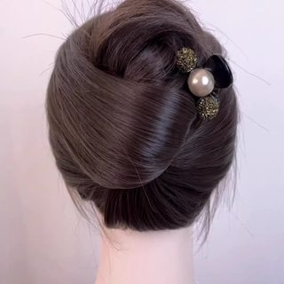 Gentle shawl hair clip light luxury pearl glitter zirconium clip