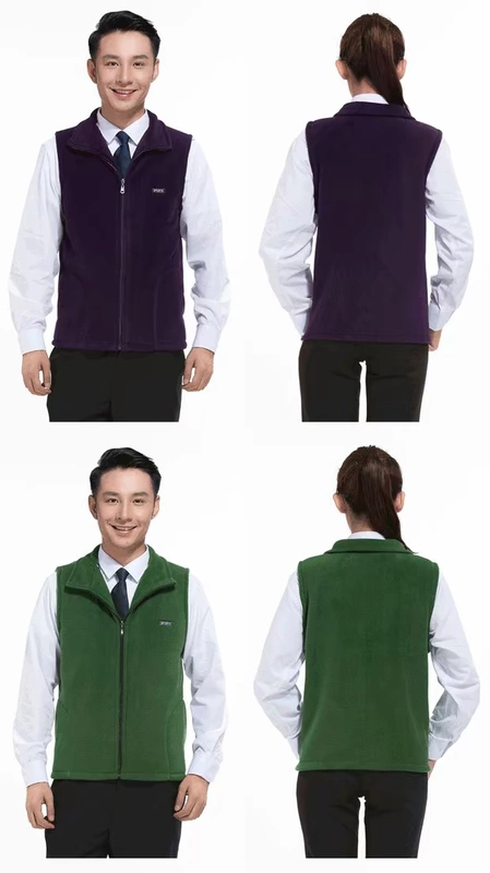 Mùa thu và mùa đông lông cừu siêu thị áo vest cashmere nam và nữ vest tình nguyện tình nguyện bông vest tùy chỉnh in logo