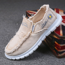 Cloth Shoes Mens Summer Breathable 2022 New Mens Shoes 100 Hitch Fashion Men Casual Shoes Light Embroidery Canvas Shoes Men