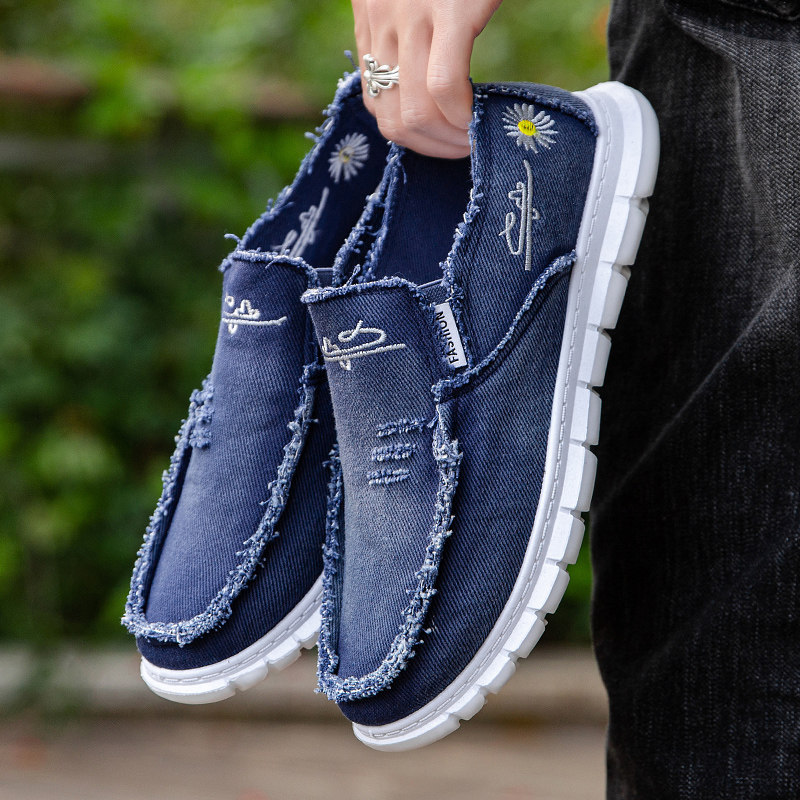 Men's canvas shoes 2021 new trendy summer models breathable vibrato national tide beggar shoes men's local old Beijing cloth shoes men