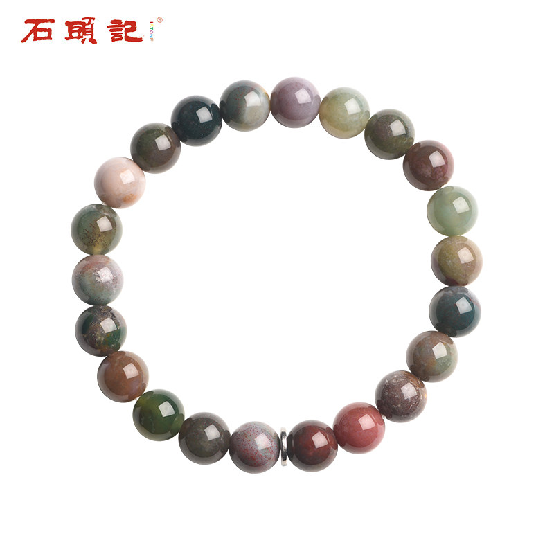 Stone memories of a deep love agate colorful jade bracelet women's hand string jewelry hand bead gift men's and women's models