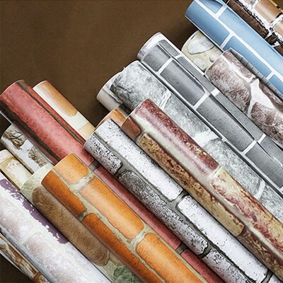 Milk tea shop wallpaper self-adhesive brick pattern brick wallpaper creative cafe cake shop decoration wall waterproof wall sticker